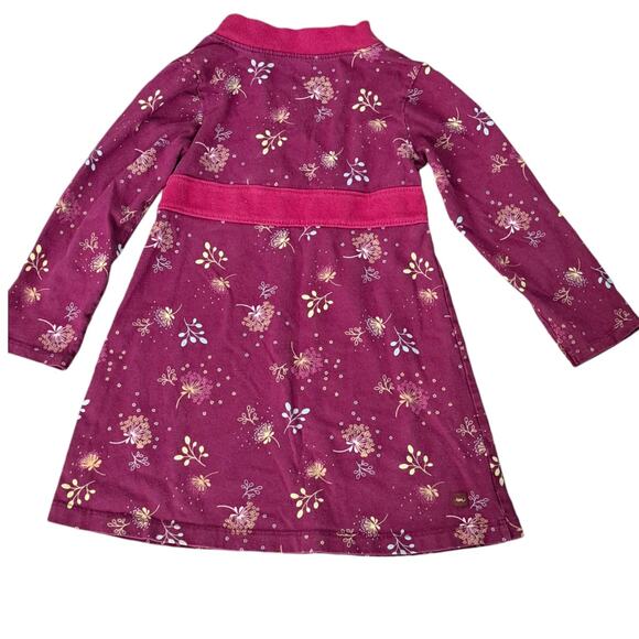 Tea Collection Cross Neck Purple Floral Dress Size 3 - Picture 4 of 6
